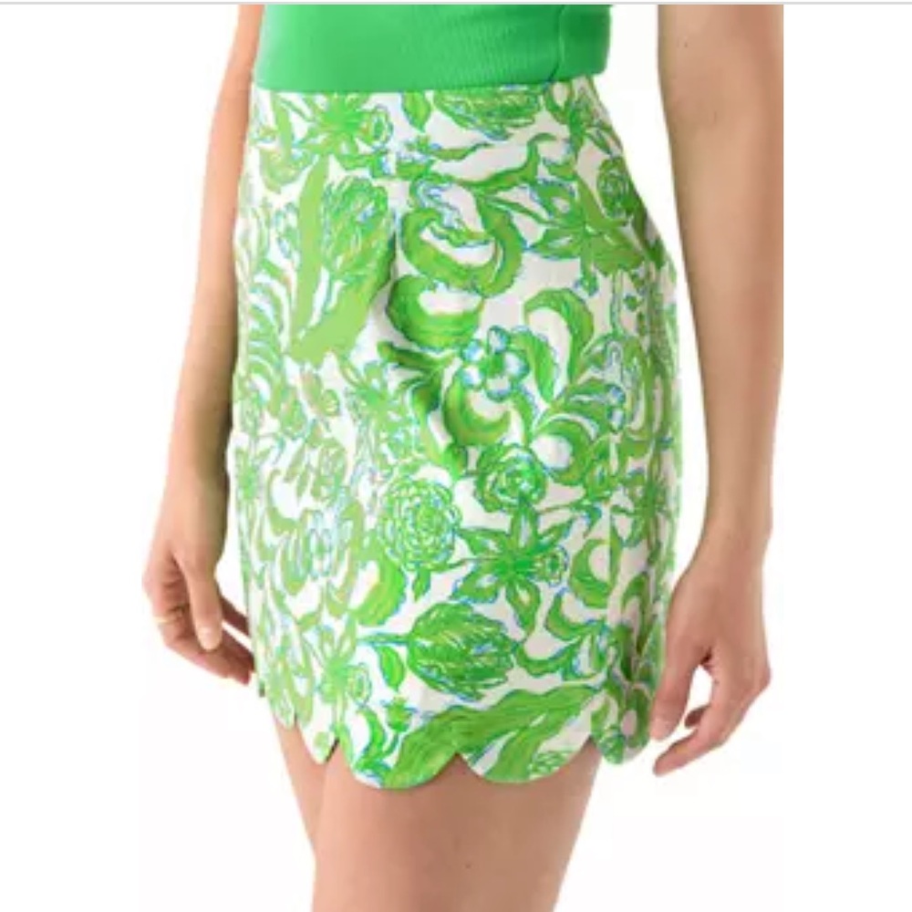 Lilly Pulitzer Green and White Mini Skirt - Picture 5 of 12